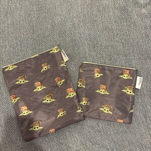 NWOT Grogu Baby Yoda Cosmetic Pouch Set of 2 New